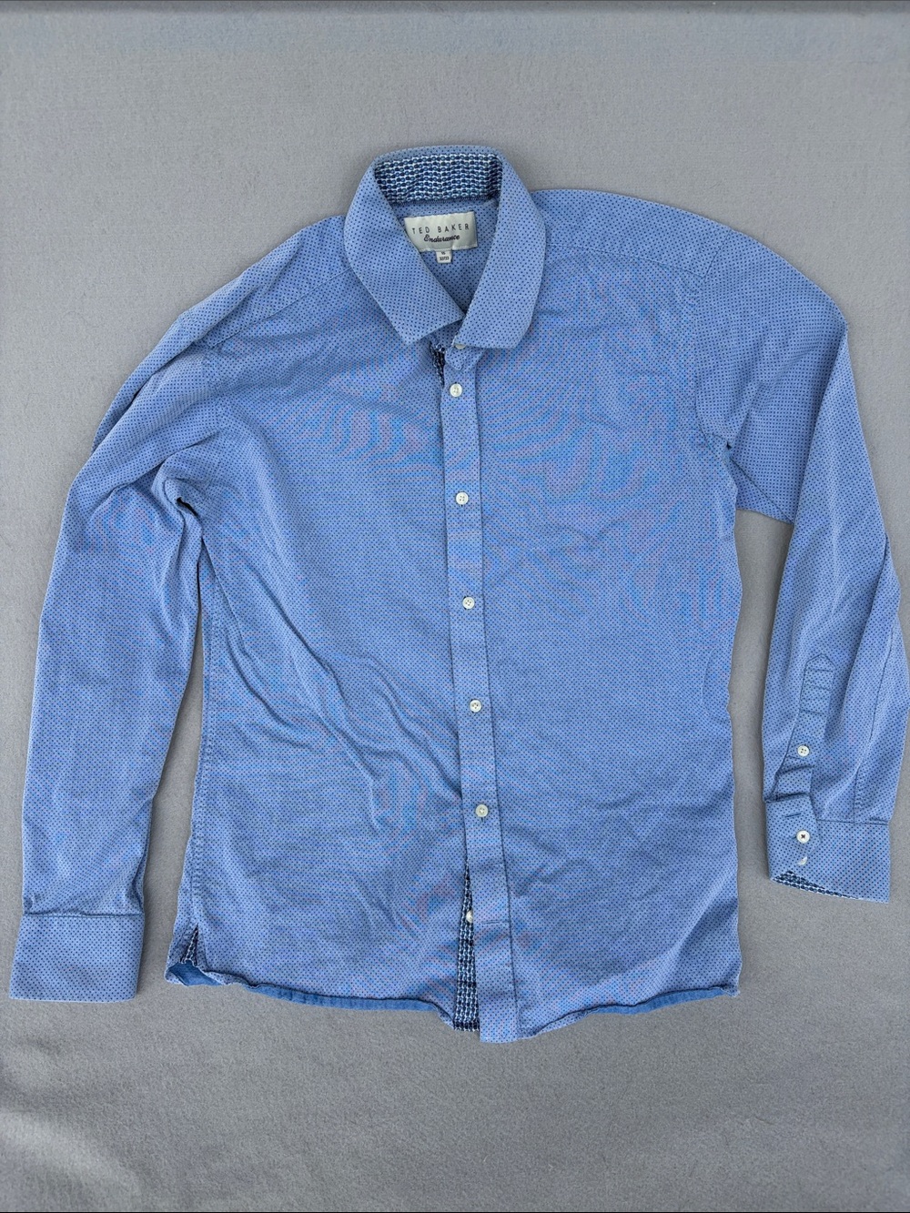 Ted Baker Blue Micro-Pattern Dress Shirt